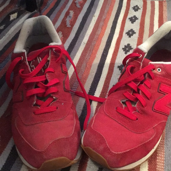 Red on red New Balance 574, men's 11 D, wide foot Red on red New Balance 574, men's 11 D, wide foot